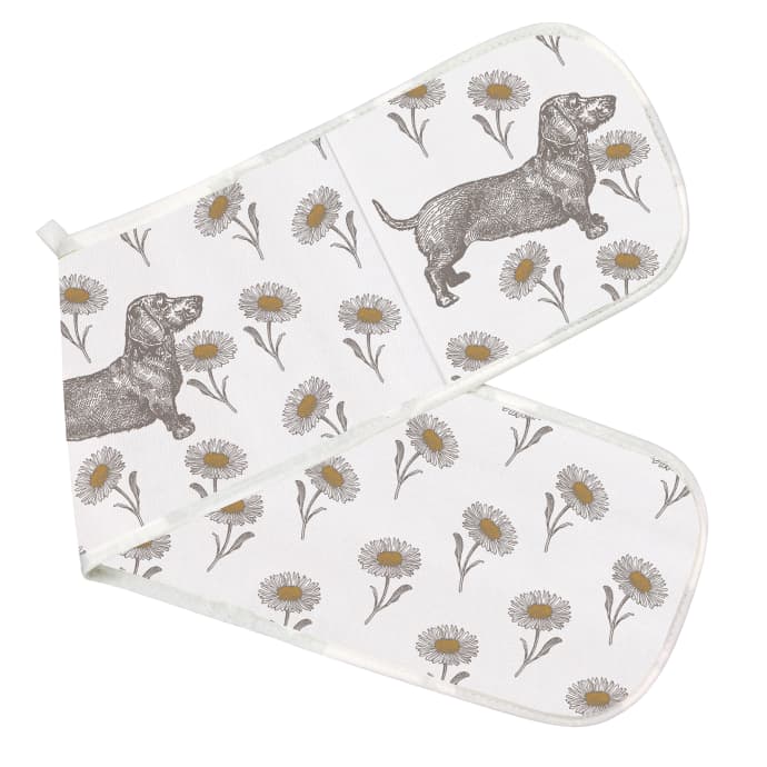 Dog and Daisy Print Double Oven Glove Thornback & Peel